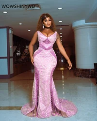 2024 Aso Ebi Lilac Mermaid Prom Dresses Sequined Beaded Evening Formal Party Second Engagement Birthday Gowns Dresses ZJ109