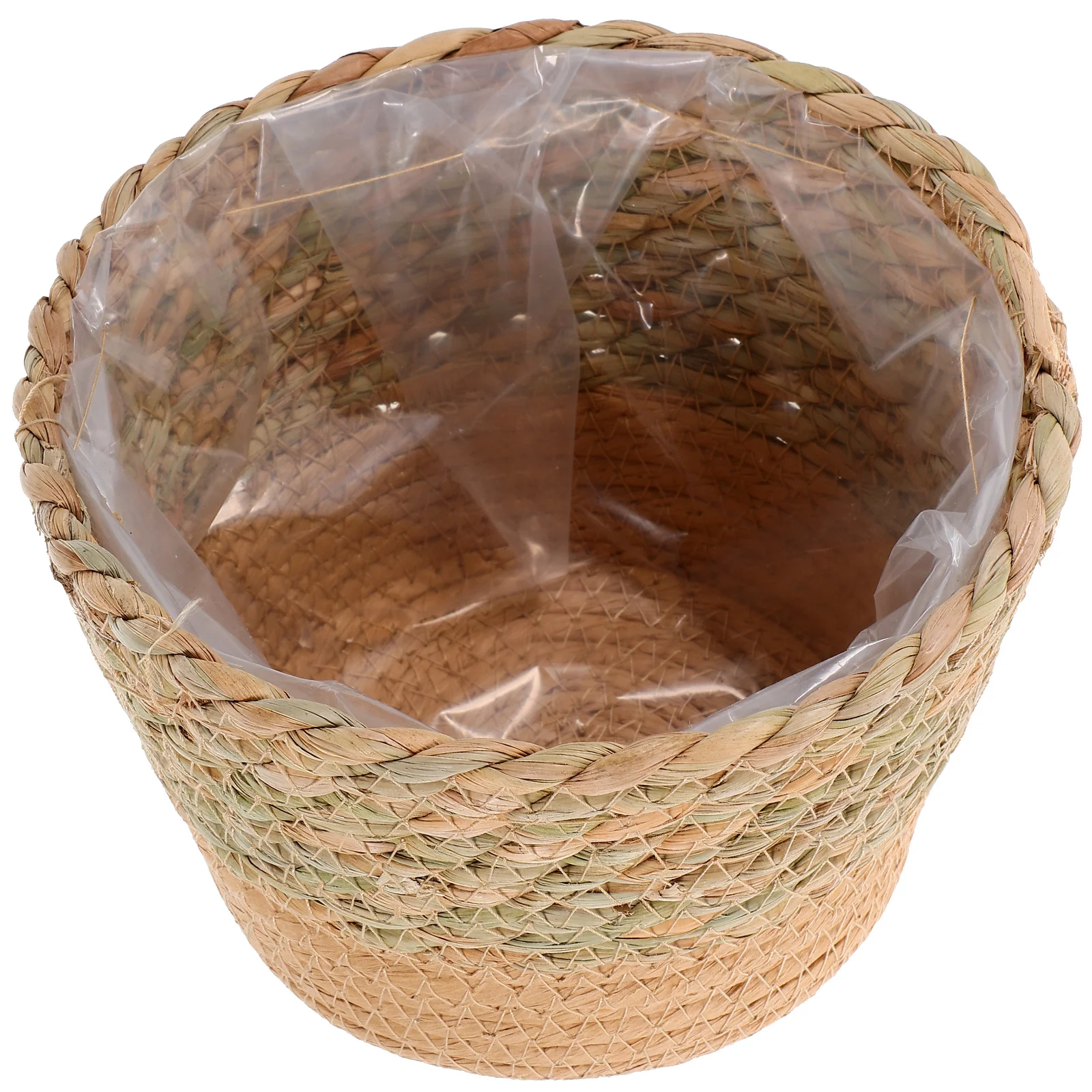 

1pc Straw Woven Flower For Plant Large Handmade Planter Basket Decorative Indoor Garden Rustic Flower Arrangement Basket