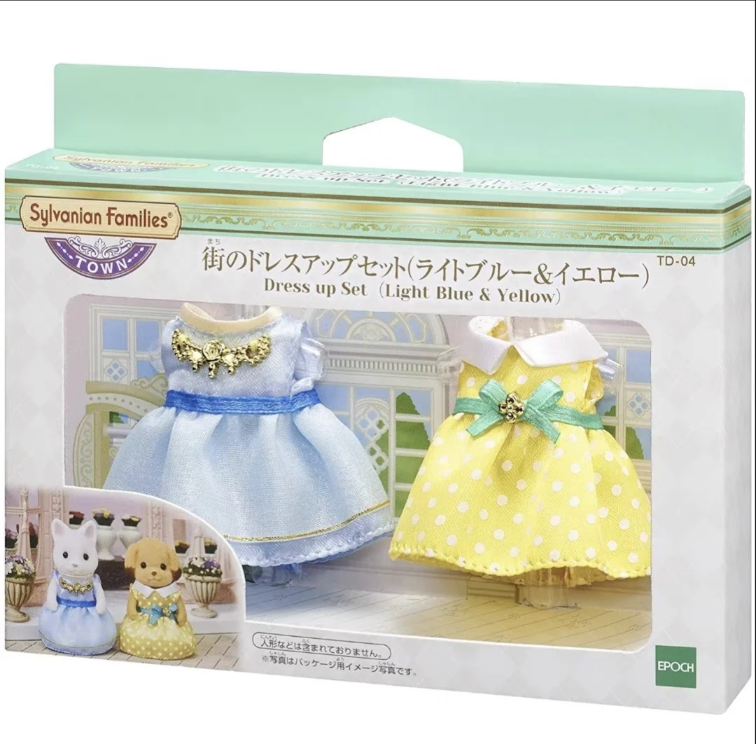 Cute Sylvanian Families Anime Figures Replace Clothes Toy Pajamas Hats School Uniform Formal Dress Family Girl Christmas Gift