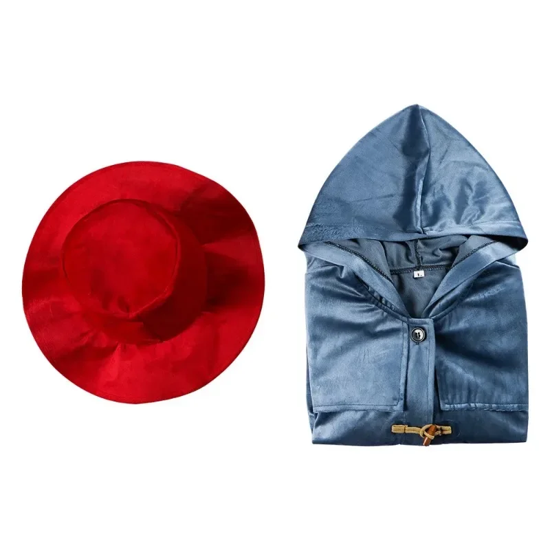 Movie Paddington Cosplay Costume Bear Retro Sheep Horn Button Hooded Coat Adult Men\'s Daily Clothing Halloween Tops