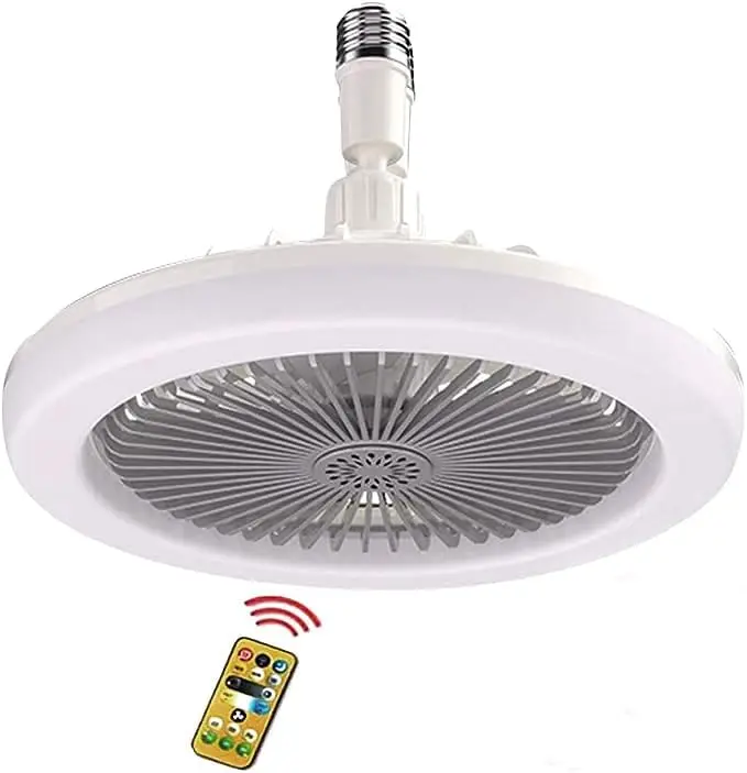 Silent Socket Fan Light - Screw in Ceiling Fan Light Socket, LED Bulb Fan, Ceiling Fan Light with Light and Remote Control, Suit