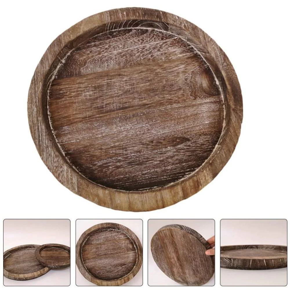 Wooden Tray Fruit Storage Trays Candle Holder Multi-purpose Tray Coffee Table Organizer Candle Holder Tray for Farmhouse Kitchen