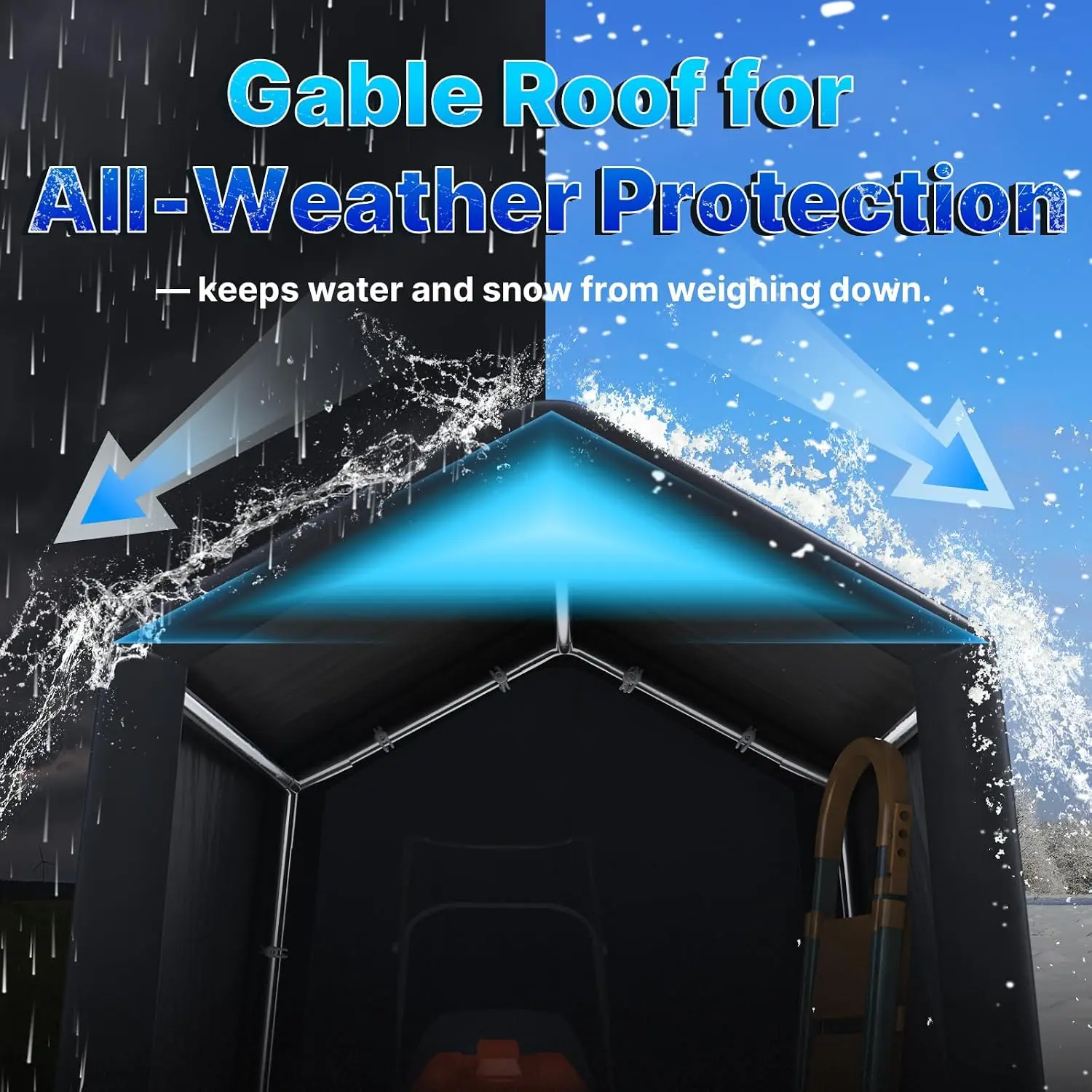 8x8ft Portable Storage Shelter with 2 Roll-up Doors & Vents for Motorcycle ATV, UV & Snow Resistant Waterproof, Customized