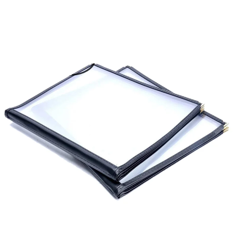 ABWR-4Pcs أغطية قائمة المطاعم الشفافة لحجم A4 على شكل كتاب مقهى بار 4 صفحات 8 عرض