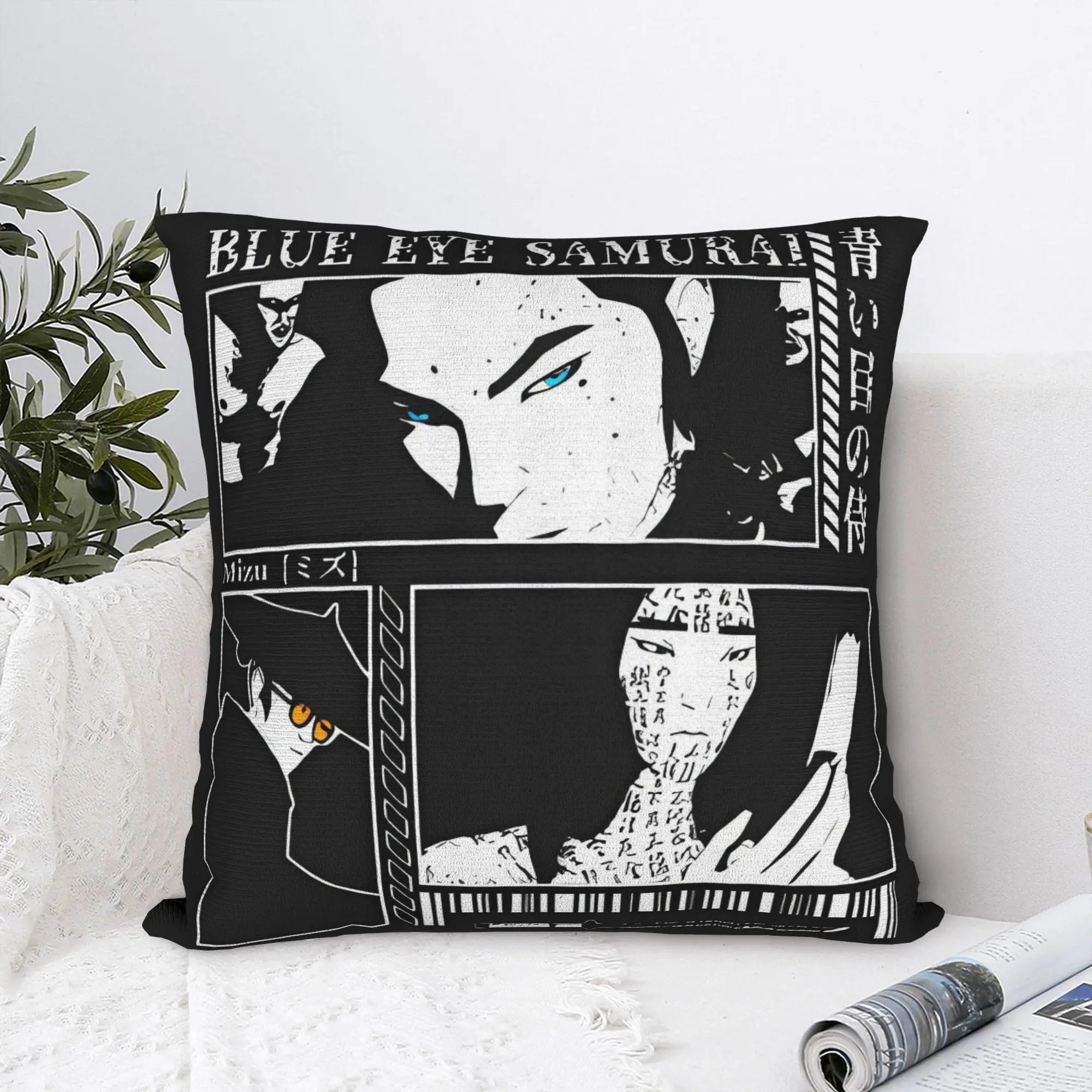 Blue Eye Samurai Art Merch Pillow Case  Design Pillow Cover For Wedding Party Home Decor Retro Trendy Pillowcases