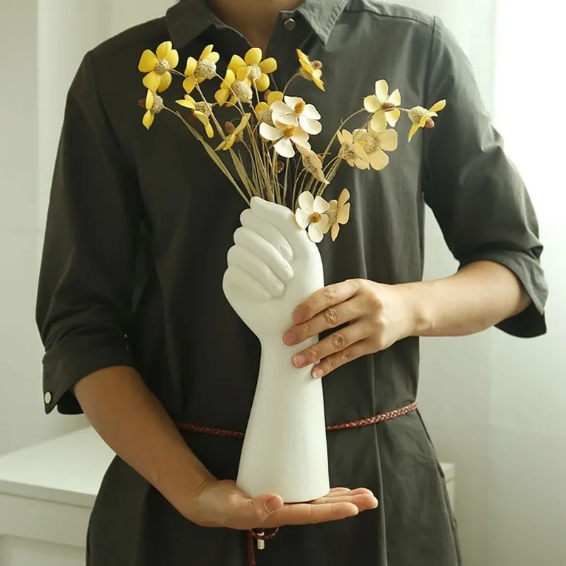 

Hand-Shaped Silicone Mold for Modern Flower Vase, Cement Concrete Planter Pot, Pen Holder, Plaster Resin Crafting, DIY Home Deco