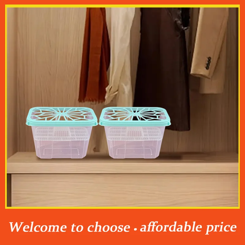 ***4pcs Large Capacity Moisture Absorber Box Empty Box Dehumidizer Storage Box Reusable For Wardrobes, Bathrooms, Living Rooms'