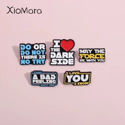 Collection Of Science Fiction Movie Quotations Enamel Pins I Love I Know Brooch Lapel Badges Gothic Jewelry For Film Fans Friend
