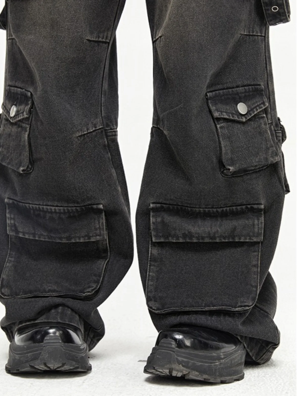 アメリカンハイストリートヴィンテージワイドレッグメンズジーンズ、マルチカラー、ヒップホップ、ルーズストリート、ヒップホップ、ストレートレッグパンツ