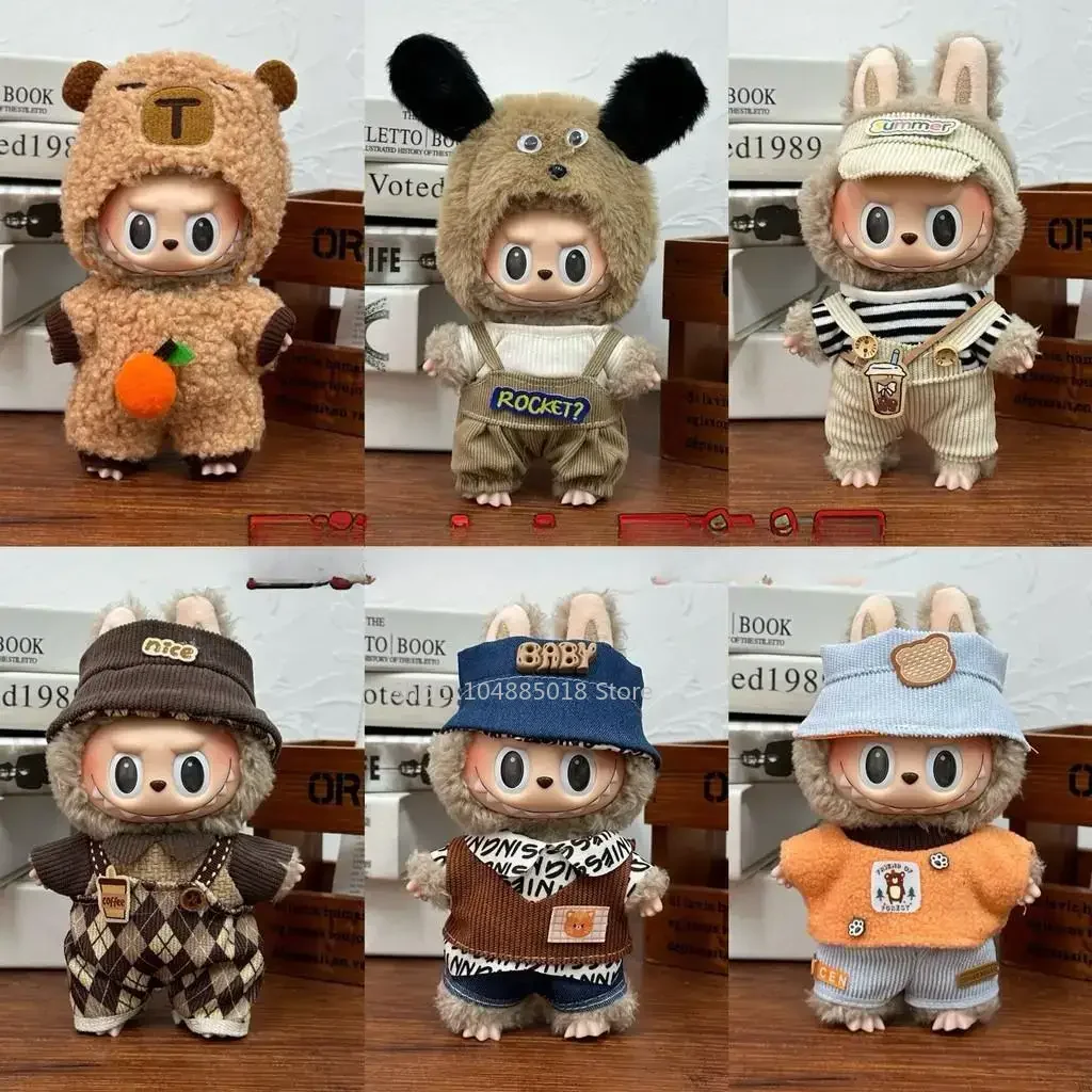 

Mini Plush Doll'S Clothes Outfit Accessories For Korea Kpop Exo 15-17cm Labubu Idol V1 V2 overalls set Clothing Gift