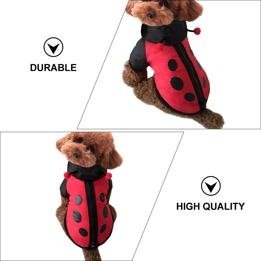 

1Pcs Ladybird Dog Cat Cotton Coat Pet Costume Creative Party Wear for Cats Dogs Halloween Cosplay Outfit Funny Pet Clothing
