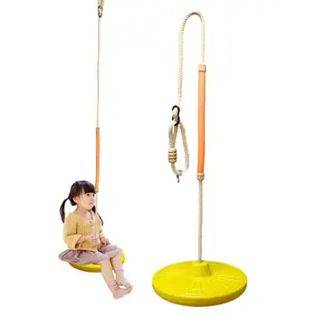 Kids Swingset Outdoor Disc Swing Set Backyard Saucer Swing Small Disc Playground Set Saucer Tree Swing Playground for Children Indoor