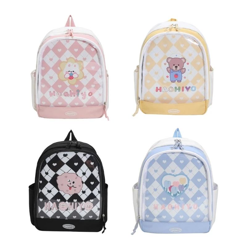 

Fashion Women Backpack Transparent Girl College School Bag Bookbag for Teenager Travel Shoulder Bags