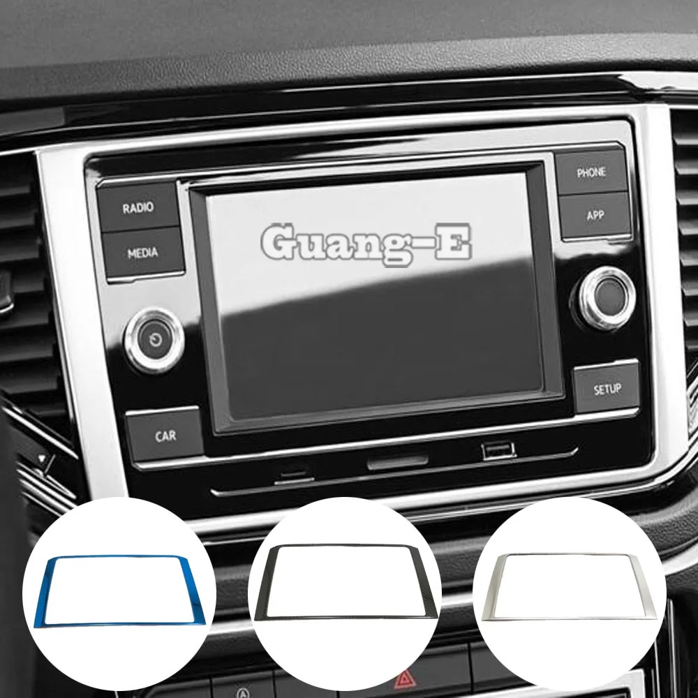 

Car Display Bar Navigation Decorative Frame Stainless Steel Interior 1pcs For Volkswagen VW T-ROC TROC 2017 2018 2019 2020 2021