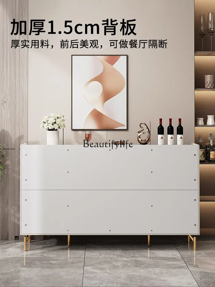 

yj19 Light Luxury Italian Style Rock Plate Sideboard Integrated Against The Wall Modern Kitchen Storage Cabinet