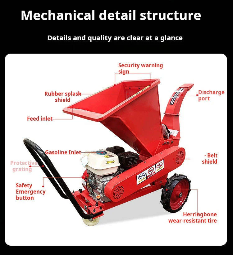 Wood  Branch Tree Limb Crusher  Shredder Garden Shredder Chipper Machine  Powered Wood Chipper