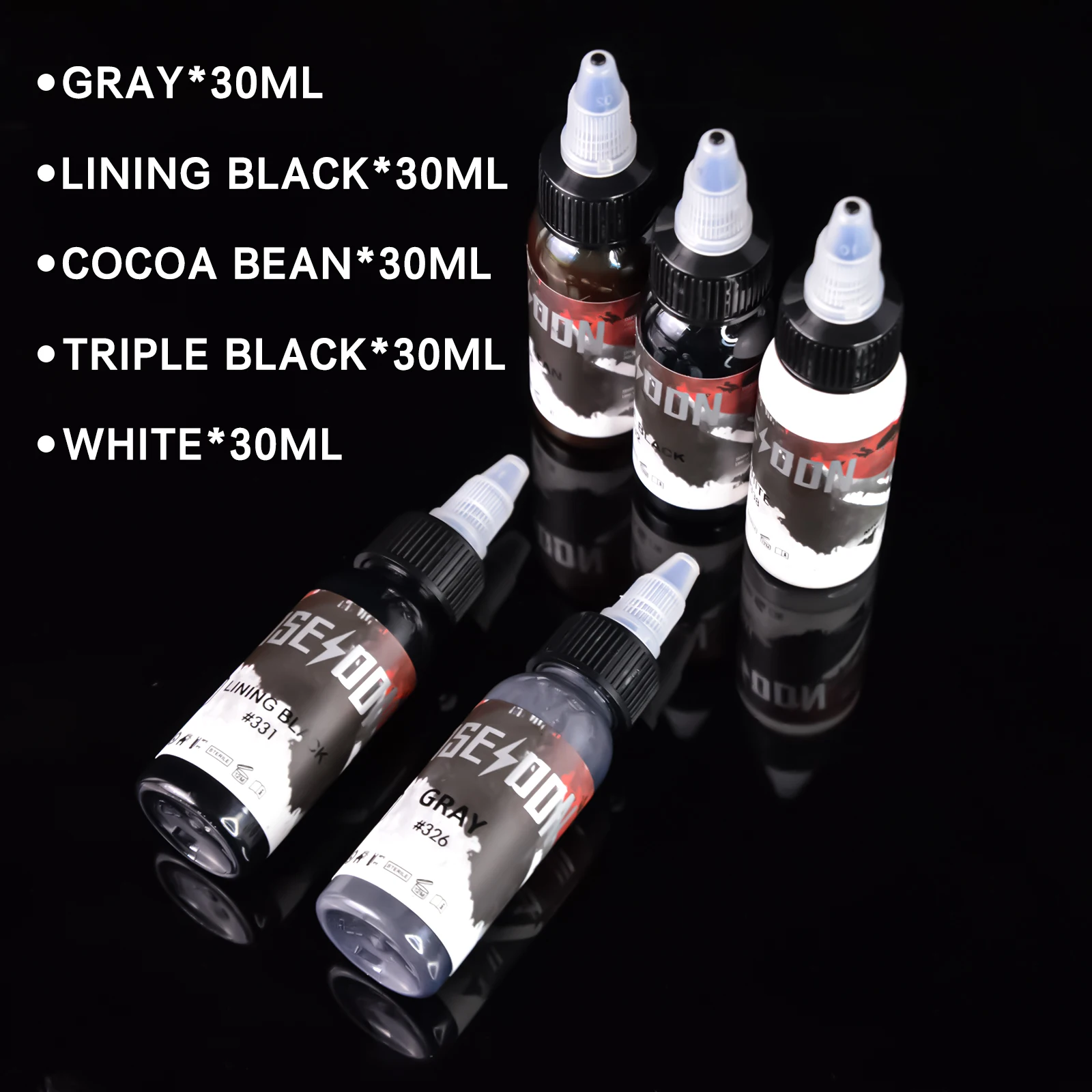 POSEIDON 30ML 1OZ 5 Color Tattoo Ink Hot Professional DIY Tattoo Pigment Permanent Body Art Pigment Tattoo Ink Tattoo Supplies