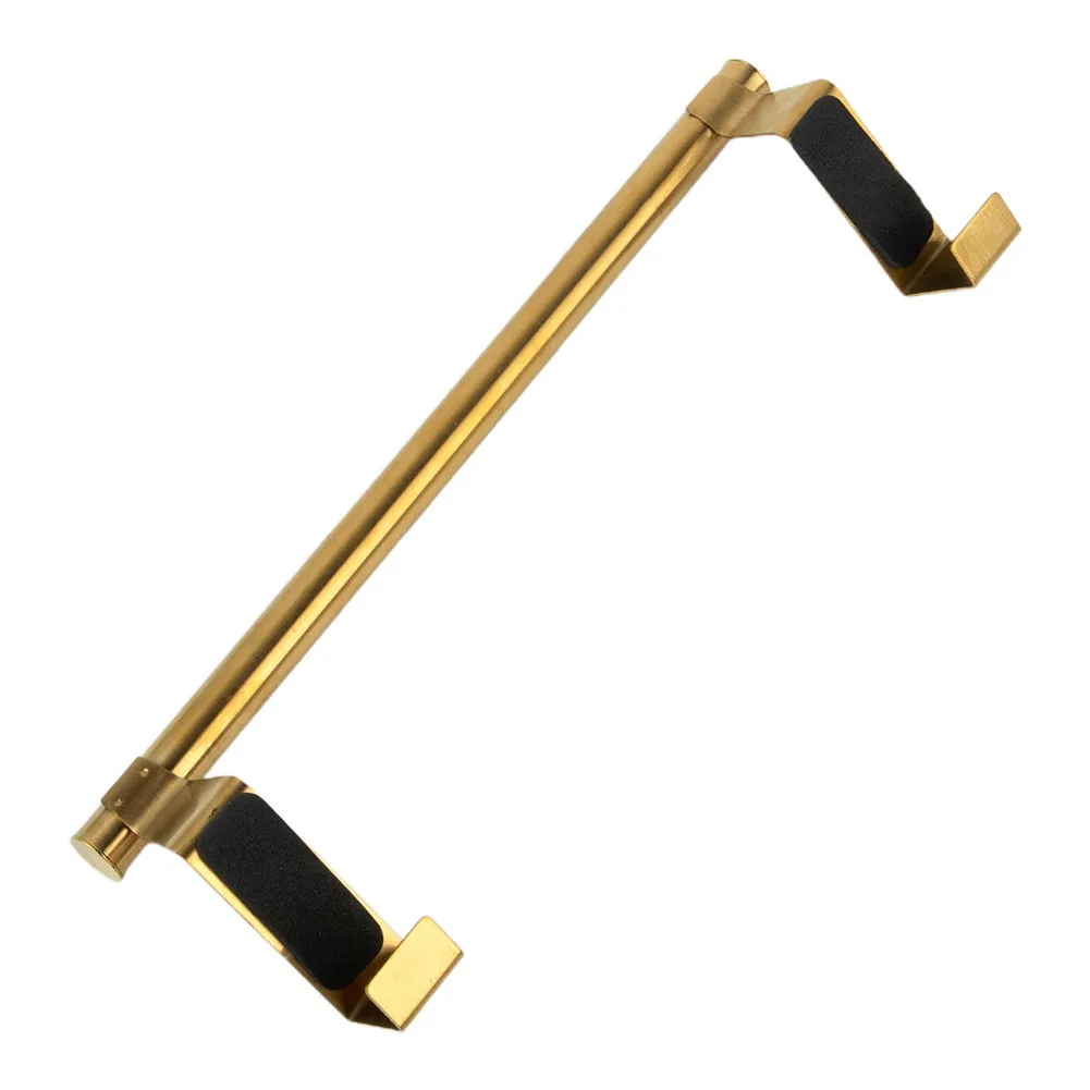 Golden Over Door Towel Holder Rack Bathroom Rail Cupboard Hanger Kitchen Hook Bathroom Hardware Towel Bars Home Improvement