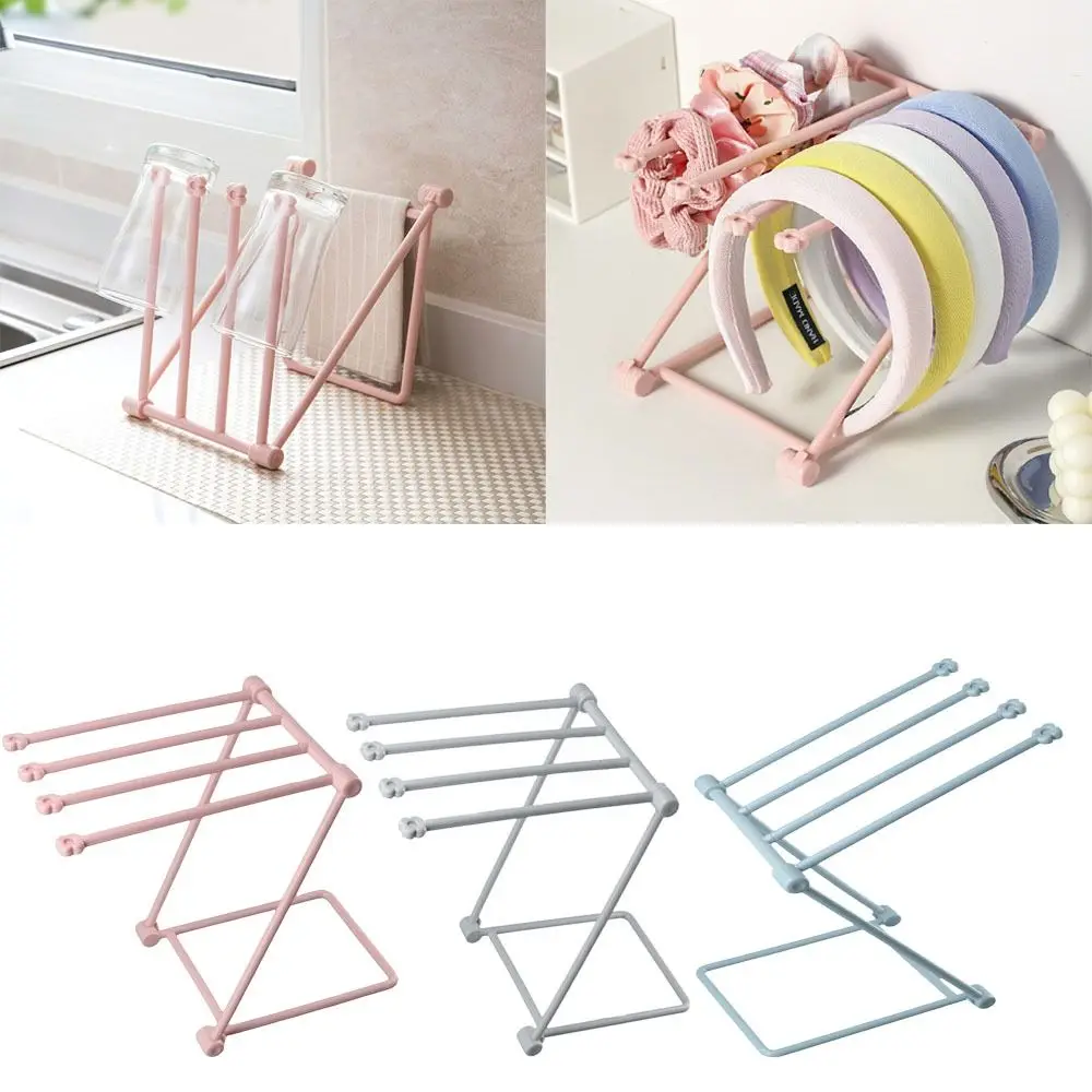 Trendy Foldable Display Racks Multifunctional Hair Hairpins Accessories Water Cup Rack Folding Desktop Storage Rack