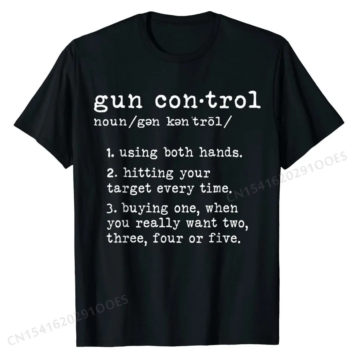 Gun Control Definition Funny Gun Owner Saying 2nd Amendment T-Shirt Printed OnCasual Tops & Tees Company Cotton Men T Shirts