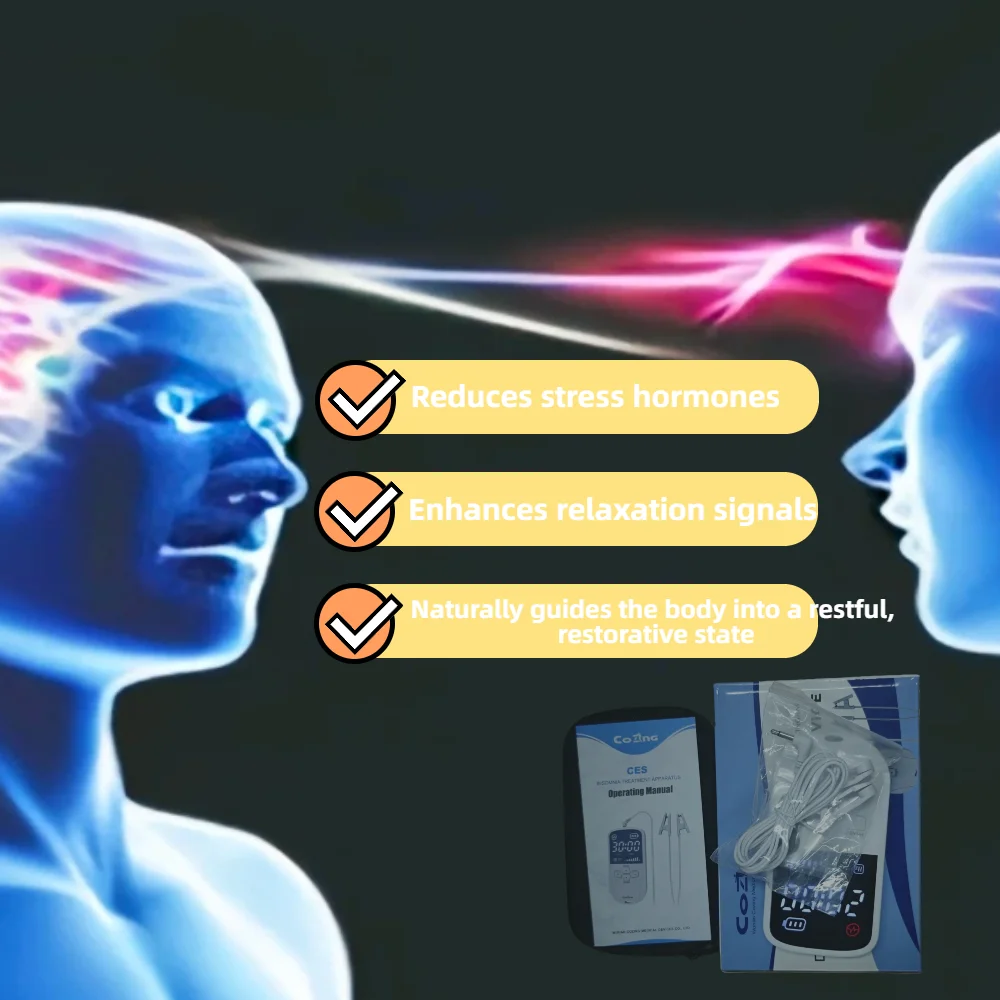 CES Sleep Device & Stress Relief, Vagus Nerve Brain Stimulator for Focus, Calmness and Better Rest, Wearable Sleep Aid
