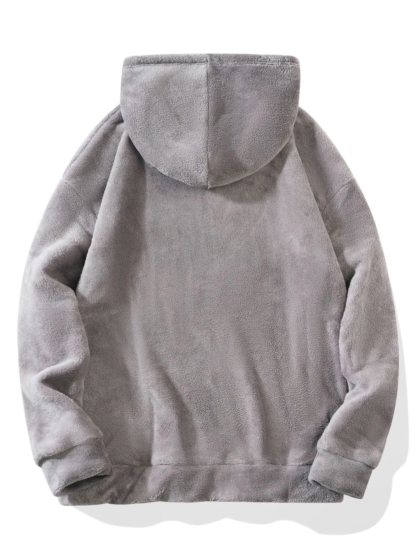 Herren Weiches Warmes Flanell Zweiteiler Set Übergroßer Kapuzenpullover mit Kordelzug Lose Hose Lässige Hauskleidung Herbst Winter Tägliche Kleidung – Detail 37