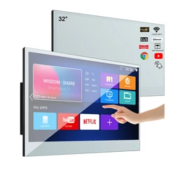 Souria 32 Inch Thông Minh Màn Hình Cảm Ứng Gương Thần Kì Cho Phòng Tắm SPA Tivi LED Android WiFi Bluetooth ATSC DVB Khách Sạn Truyền Hình