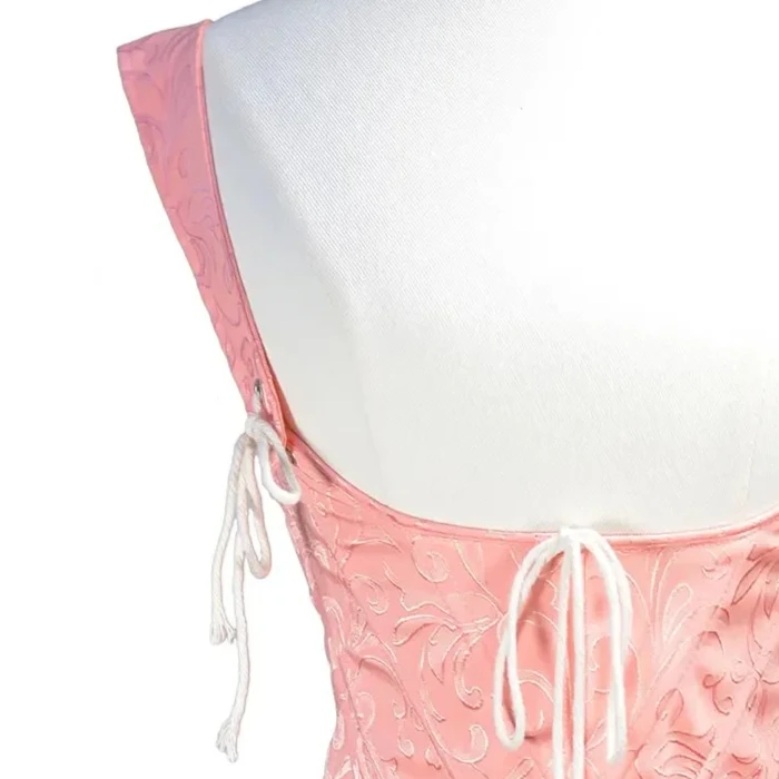 

Corset Floral Print Satin Overbust Bustier Shaping Waist Tops Vintage Palace Bodice Stage Women Costumes