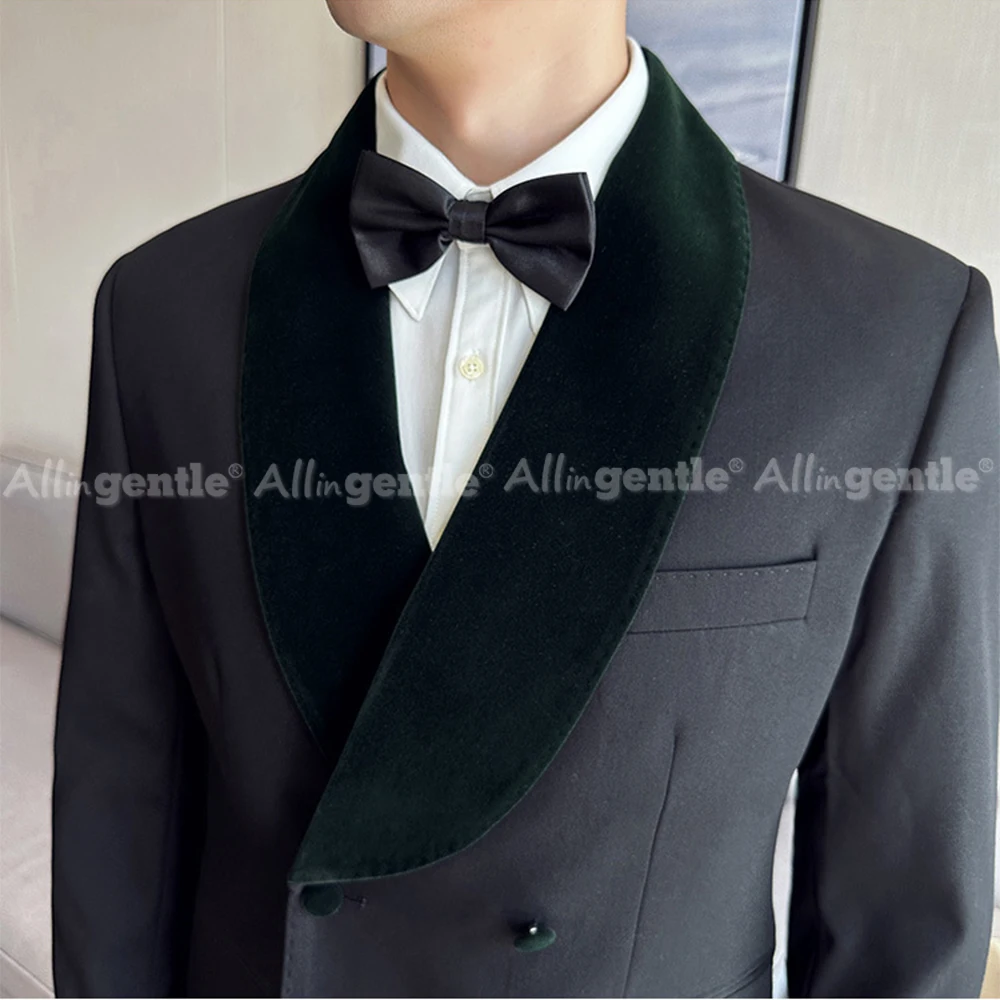 Classic Fit Mens 2 Piece Suit Elegant Wedding Party Double Breasted Regular Fit Men's Suits