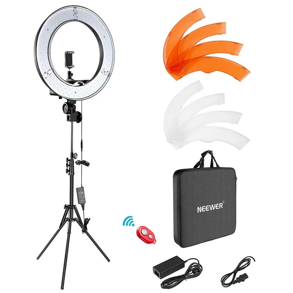 

#c For NEEWER 18 inch Ring Light Kit 55W 5600K LED Ring Light with Tripod Stand Phone Holder Remote Control Photography Lighting