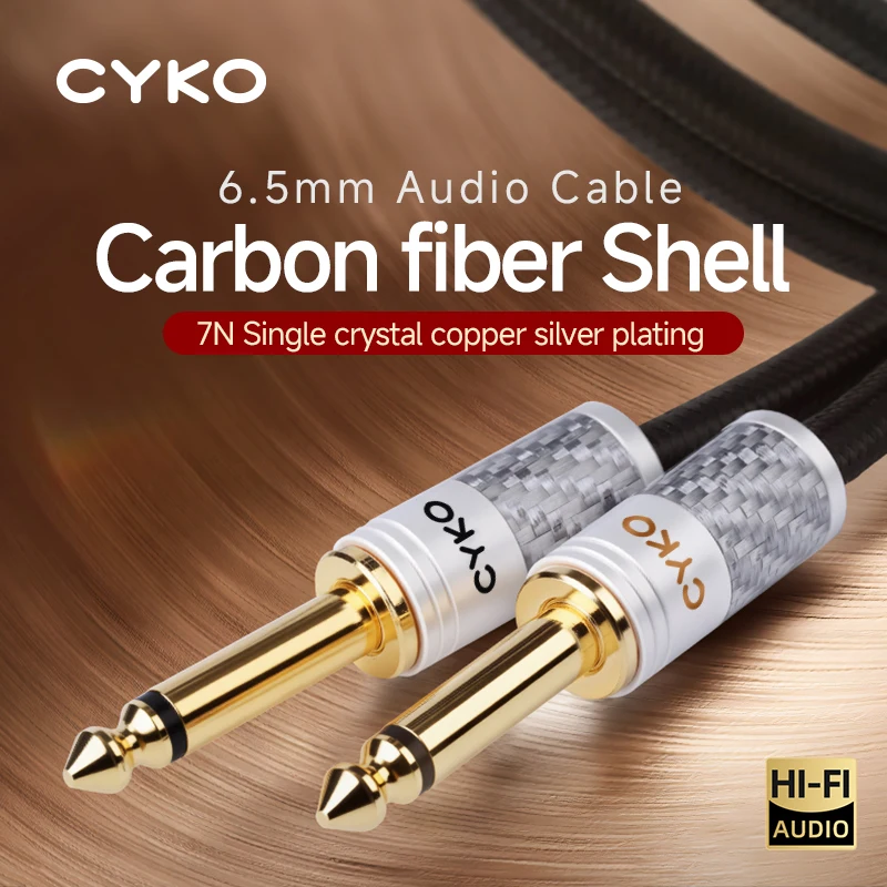CYKO HIFI ستيريو 6.5 مللي متر جاك 2 أقسام 7N OCC ستيريو عالية الأداء قسط مرحبا فاي كابل الصوت aux لخلاط كطاقة الصوت المتكلم