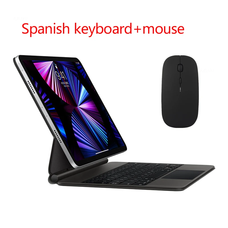 AJIUYU Magische Tastatur für iPad Pro 11 12,9 M2 6. 5th 4th 3rd Generation 2022 2021 2020 2018 Air 5 4 10.9 Air 5th 4th Gen Tastaturhülle 5