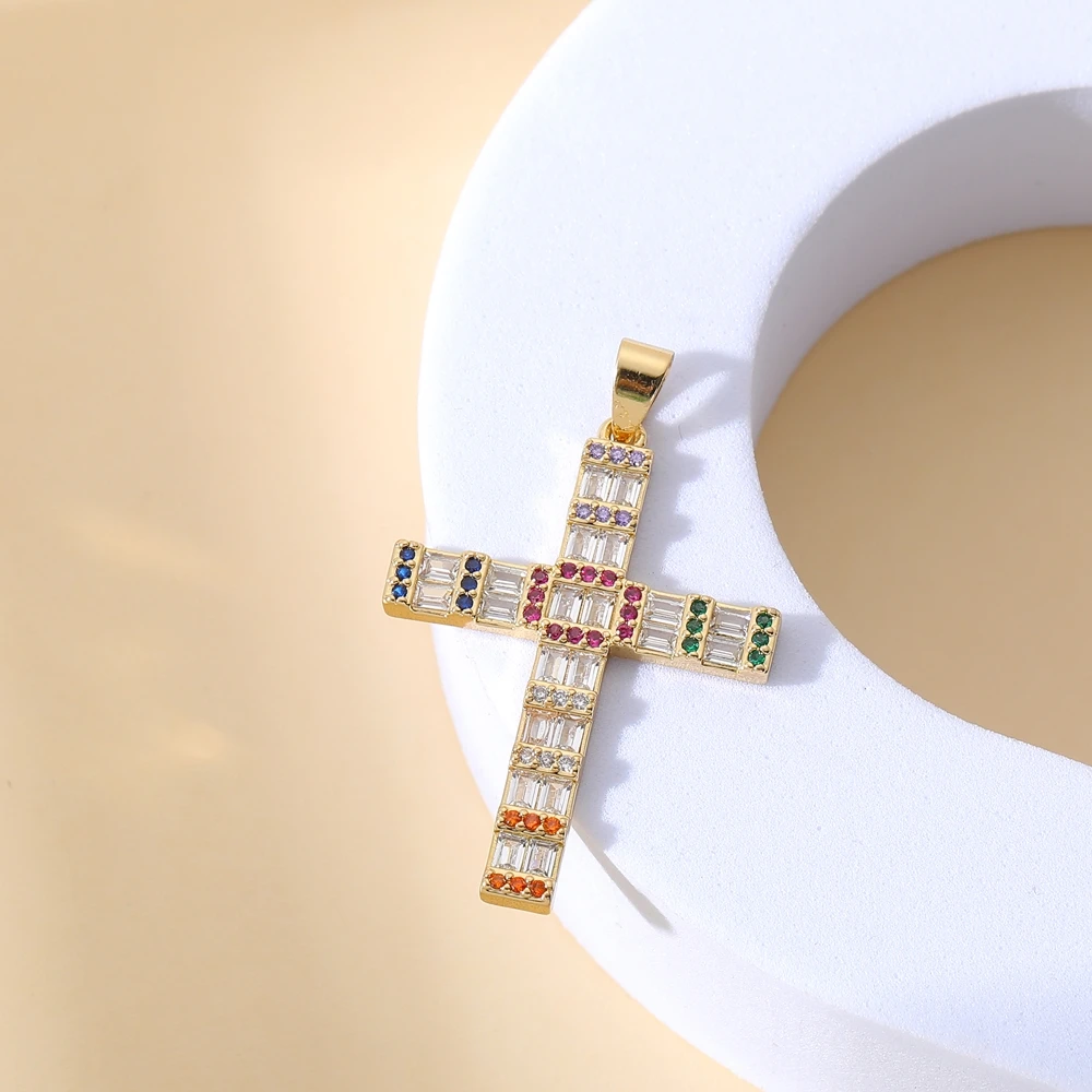 Juya 18 Karat echt vergoldeter religiöser Rosenkranz, christlich-katholisches Kreuz, Anhänger, Schmuckherstellung, Zubehör, Kunsthandwerk, böser Blick, Charms – Detail 11