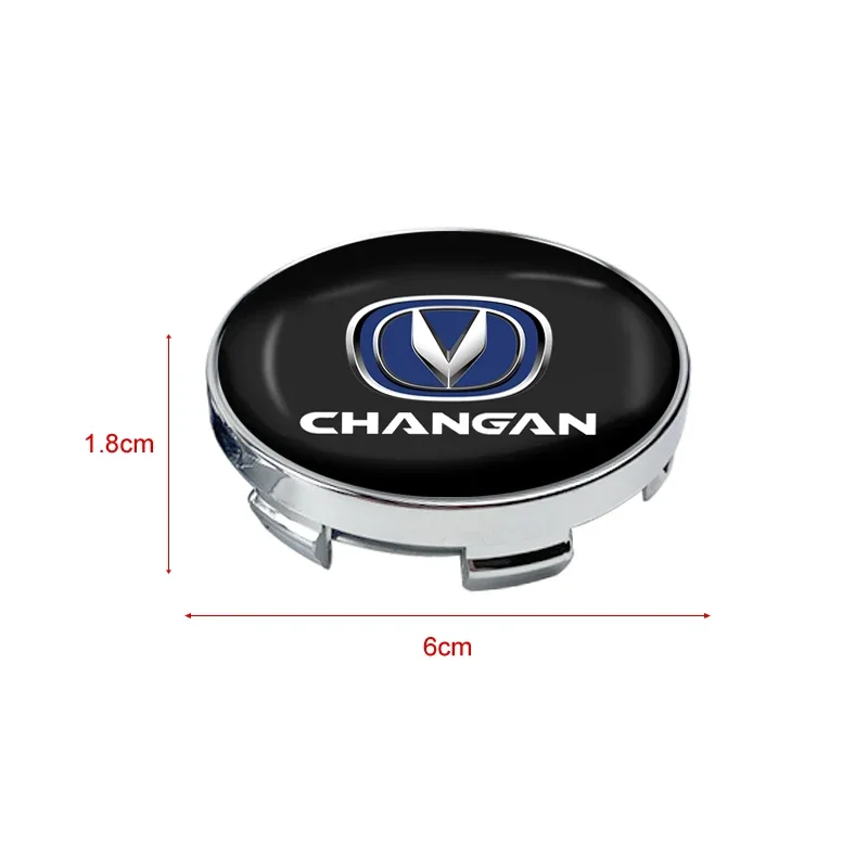 4 قطعة 60 مللي متر سيارة محور عجلات غطاء مركزي ملصق شعار معدني ملصق ل Changan CS75 CS35 CS15 CS95 رايتون CX70 CS55 EADO CX20 CS15EV