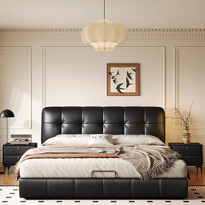 Luxury Queen Bed Frame Wooden Design European Safe Sleeping Beauty Full Bed Princess Floor Letto Matrimoniale Home Furniture
