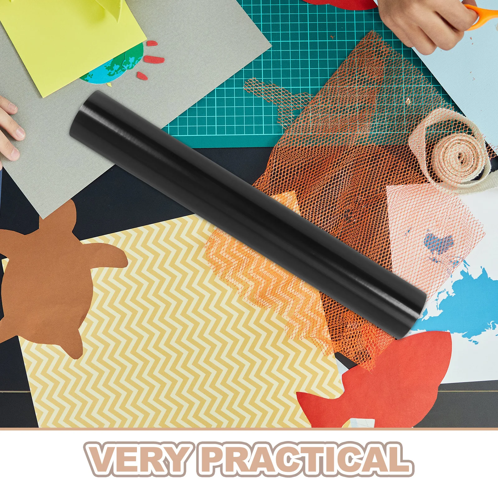 1 Roll Laser Engraving Vinyl: Glossy Black Adhesive Craft Paper For Ceramic Metal Glass Diy Projects Waterproof Permanent