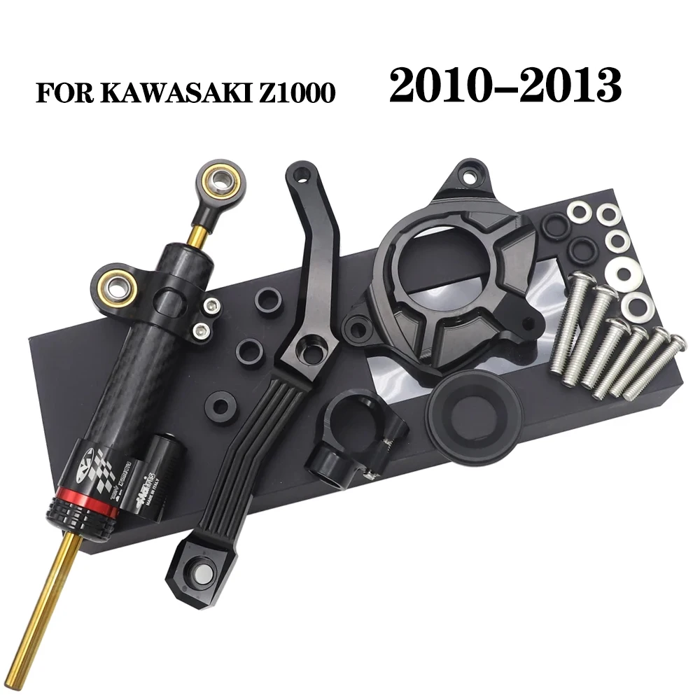 

For Kawasaki Z1000 2010 2011 2012 2013 Motorcycle Accessories Z 1000 Steering Stabilize Damper Bracket Mount Black Silver Kit