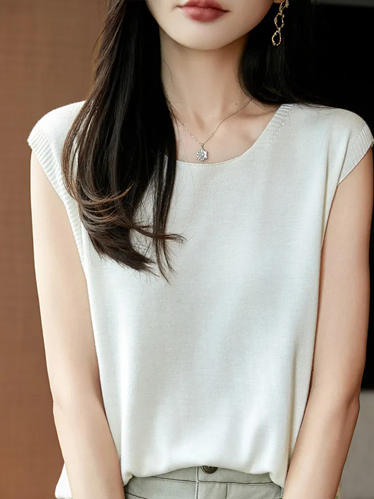 여성 니트 스트랩 베스트 스퀘어 칼라 슬림 탑 캐주얼 루즈핏 이너웨어 수트용 초가을 신상품