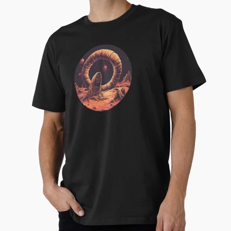 

Desert worm Guardian of the Dunes Sandworm Dune Vintage Sci fi Gift T shirt Large size Tops Retro movie Graphic Print Clothes