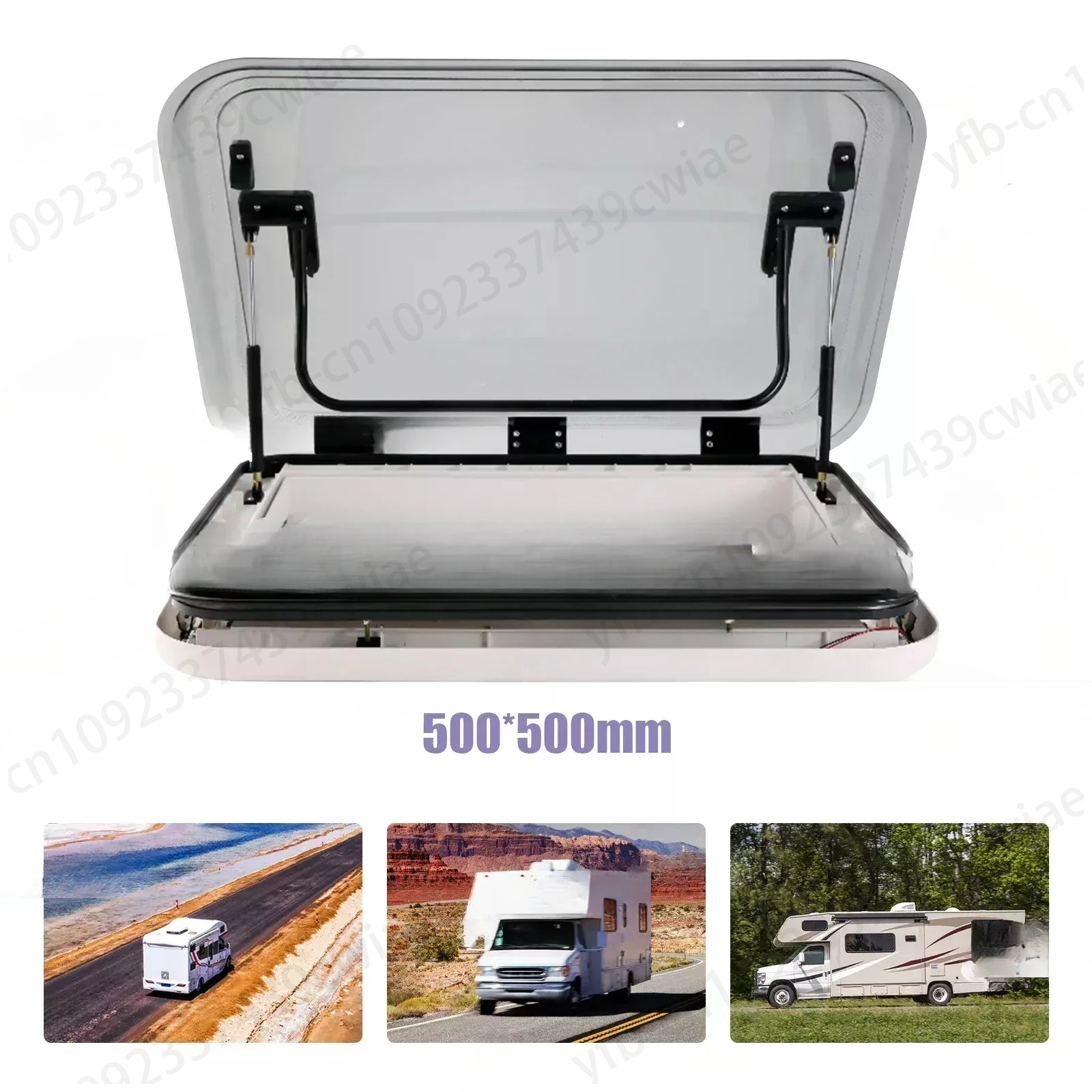 Large Caravan RV Skylight Roof Vent Hatch 3-Size with LED Light 500/700/800 X 500mm Cut Out for Camper Motorhome