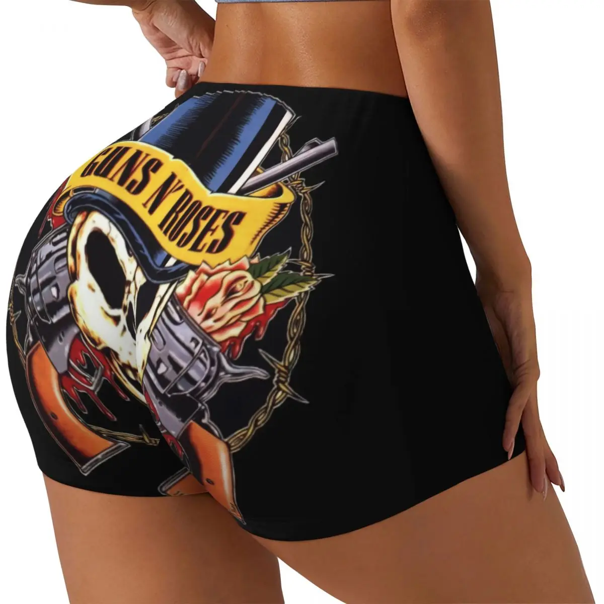 مخصص Guns N Rose Logo الثقيلة المعادن السائق تشغيل تجريب السراويل النسائية رياضة اليوغا السراويل