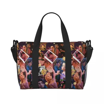 Sacs fourre-tout princesse Rapunzel personnalisés pour femmes, sacs d'épicerie à LED plus riches, grande capacité, sacs de voyage de plage de gym