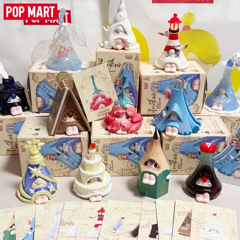 

Новая серия фигурок POP MART Hatti 1001MOONS Where's The Elephant Slide в слепых коробках: декоративные фигурки для рабочего стола, коллекционные сюрпризы, подарок