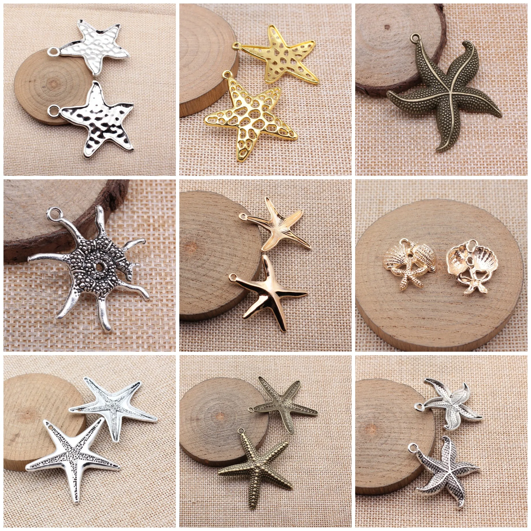 Vintage Big Starfish Sea Charms Pendant Beach For Jewelry Making Bracelet Necklace DIY Craft Bulk