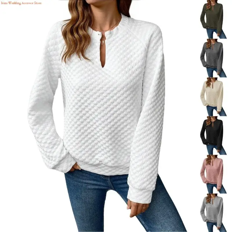 G92d dames raglan mouw textureerde sweatshirts casual v nek pullover tops hoodie herfst winter mode kleding