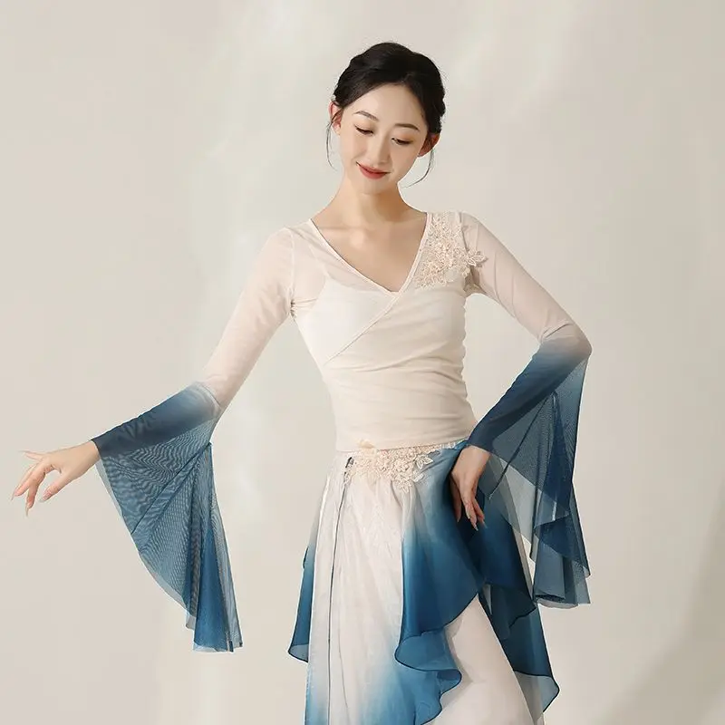 Performance de séparés euse classique pour femmes, vêtements de danse, forme de papillon, danse folklorique de style chinois, robe rose et verte, 303