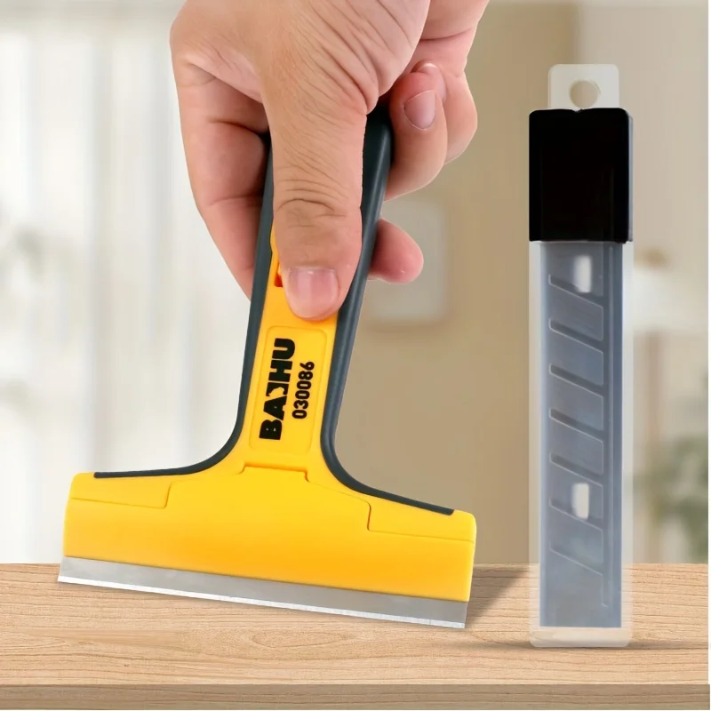 أداة مكشطة شفرة الحلاقة الواسعة - منظف الزجاج مناسب للمواقد والنوافذ وإزالة الطلاء وإزالة بقايا اللاصق