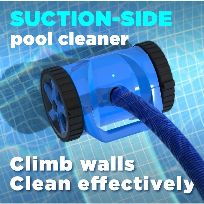 Pulitore automatico per piscina a turbina per piscina interrata di grandi dimensioni, aspirapolvere per piscina con ventosa (set base), blu, SC-PC-2w