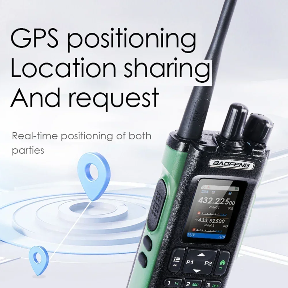 Baofeng Walkies Talkie UV32 GPS Positioning Function Large Screen Walkie talkie 10W High Power Wireless Copy Frequency radioUV32