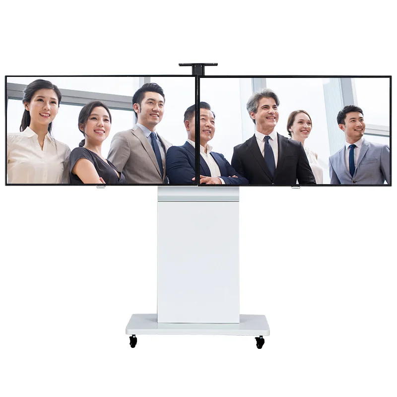 

Dual-screen TV mobile stand, video conferencing mobile cart, mobile cart for 65-inch TVs